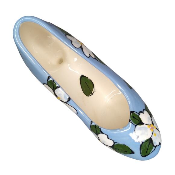 RARE Y2K Robin Sterling Vintage Blue Floral Heel Signed 2003 Hand Painted - Picture 5 of 6